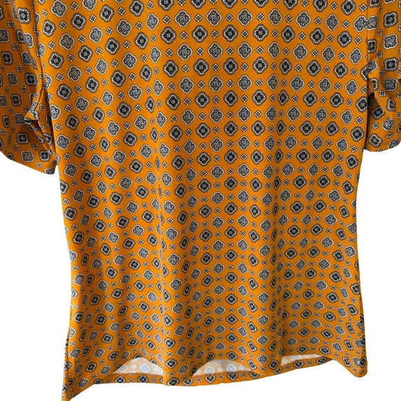Michael Kors Mustard Geometric Blouse Size S NEW Office Work Business Dressy - Picture 11 of 11